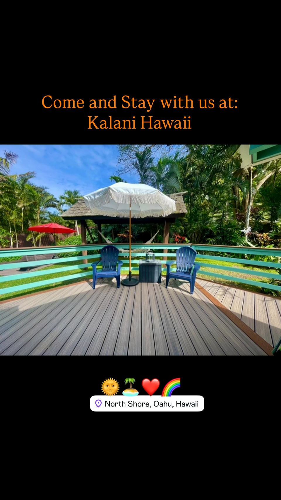 Come and stay at Kalani Hawaii.
info@kalanihawaii.com
Summer is here! Think of those long, bright sunny days, those beach afternoons that seem to never end, and that feeling of freedom. It’s time for adventures, slow sunsets, and enjoying every moment outdoors.#OahuNorthShoreStays #northshoreoahu #hawaii #OahuAirbnb #rentalsoahu